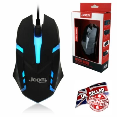 JEDEL Gamer Colour LED USB Wired Pro Gaming Mouse Adjustable Weight - Image 1 of 4