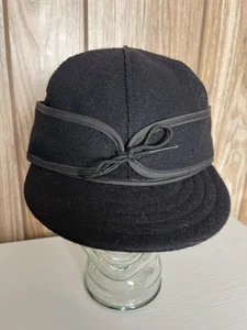 Sombrero de trampero de lana negro Stormy Kromer para hombre talla 7 3/4 EE. UU. invierno caza 1903 - Imagen 1 de 9