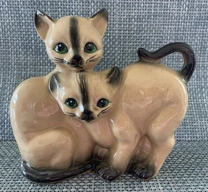 Estatuilla vintage de 2 gatos siameses - grande en excelente estado - Imagen 1 de 2