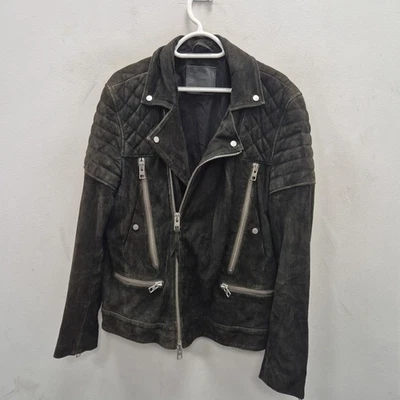 Allsaints Imara Soft Suede Leather Moto Biker Racer Punk Rock Jacket Size Medium - Image 1 of 4