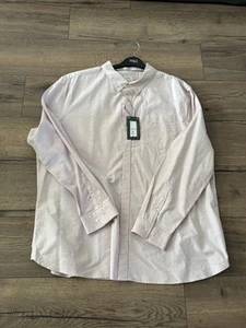 M&S Long Sleeved Pale Pink Oxford Style Shirt BNWT Size Slim Fit 4XL XXXXL - Picture 1 of 3