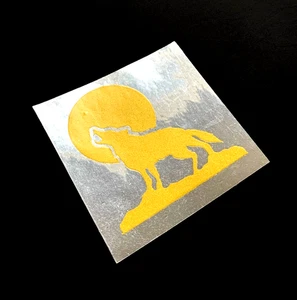 WOLF werewolf MOON HOWL NATURE *custom made* gold foil chrome sticker decal - Picture 1 of 5