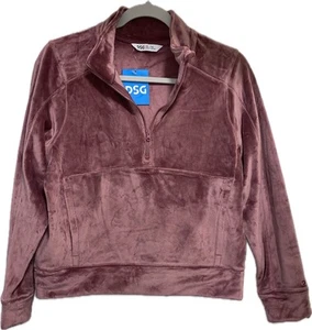 NWT DSG Girls XL Velour 1/2 Zip in Rose Coffee MSRP $35 - Picture 1 of 5