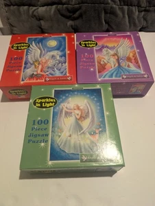 Vintage 100 Piece "Sparkles In Light" Puzzles, Fairy - Lot Of 3 - Picture 1 of 8