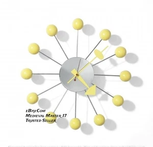 Orologio da parete Vitra Ball giallo George Nelson stile look retrò metà secolo - Foto 1 di 1