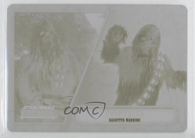 2016 Topps Star Wars Evolution Printing Plate Yellow 1/1 Chewbacca #55 d8k - Image 1 of 3
