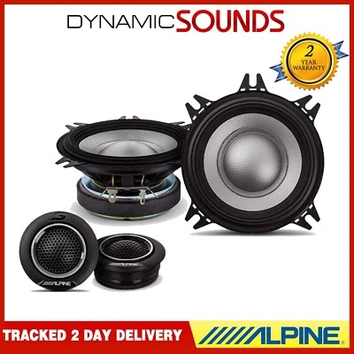Alpine S-Series S2-S40C - 4” 10cm 140 Watt 2 Way Component Dash Door Speakers - Image 1 of 4