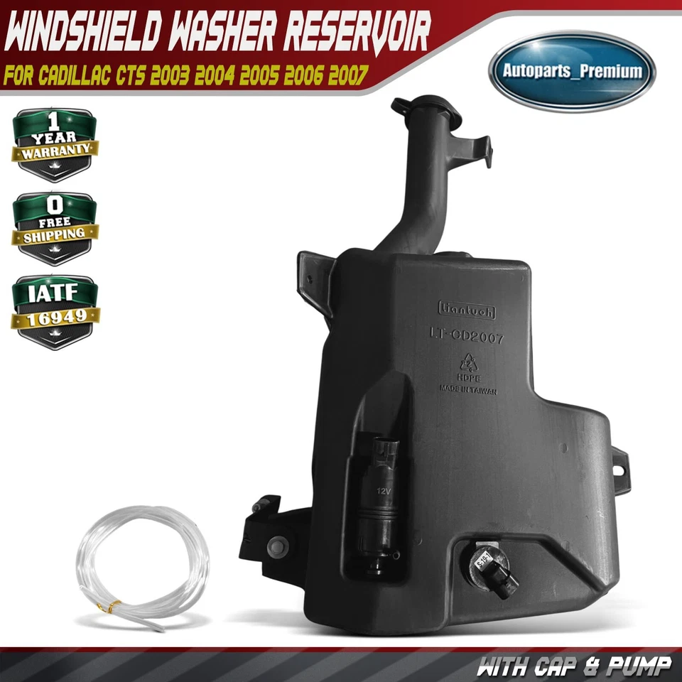 Windshield Washer Reservoir with Pump & Cap for Cadillac CTS 2003 2004 2005-2007 Foto 1 de 4