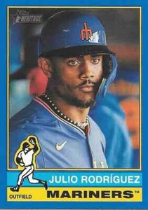 2025 Topps Heritage JULIO RODRIGUEZ Dark Blue Parallel -SEATTLE MARINERS- #369 - Picture 1 of 1