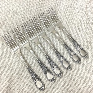 Antik Versilbert Tisch Gabel Besteck Satz Deutsche Marly Rocaille Louis XIV