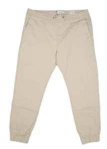 True Bug Sand Tan Chino Jogger Pants Drawstring Soft Twill Mens Size XL/36 - Picture 1 of 13
