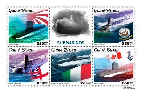 Submarines MNH Stamps 2023 Guinea-Bissau M/S Cover