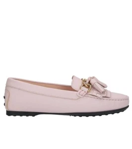NIB AUTH TOD'S Pink Leather Mocassino Driving Shoes Women's Size 4 - Picture 1 of 6