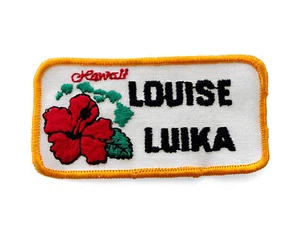 Used Vintage Louise Luika Hawaii Patch Hibiscus Flower Hawaiian Islands Souvenir - Picture 1 of 3