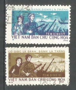 Vietnam 1966 used stamps Michel # Porto 11-12 Military War - Picture 1 of 1