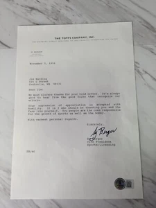 Sy Berger Signed Letter Topps Founder Beckett BN04647 Topps Company Stationary - Bild 1 von 5