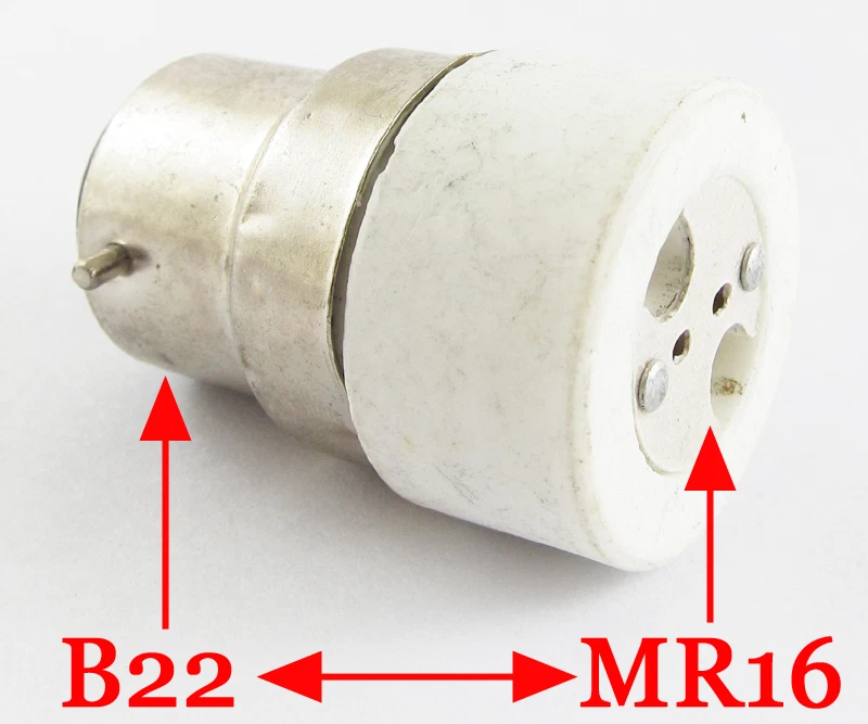 10x B22 Male to MR16 Female Socket Base LED Halogen CFL Light Bulb Lamp Adapter - Image 1 of 4