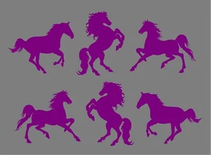 Vinyl Horse Decals set of six horses trailer equestrian decal window stickers - Picture 1 of 10