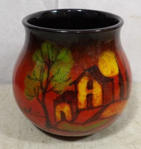 Vintage 1960er70er Jahre Kunstkeramik Esta Maiolica Verzolini signierte Vase Italien Majolika - Bild 1 von 8