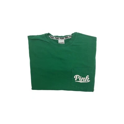 Victorias Secret Pink T-Shirt - Green Long Sleeve XS Tee - Mens Extra Small - Image 1 of 4