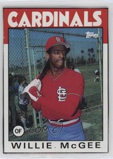 1986 Topps Wax Box Bottom Willie McGee #L