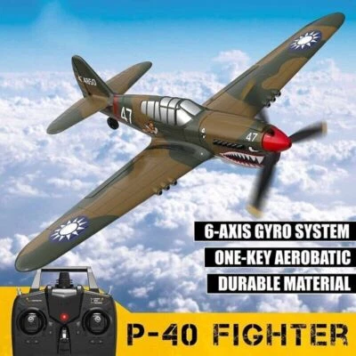 Volantex P40 Fighter 2.4G RC Airplane 4CH 6-Axis Gyro Fixed Wing Aerobatic Gift - Image 1 of 4