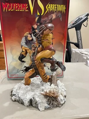 Estatua diorama rara Sideshow Marvel WOLVERINE VS. SABRETOOTH limitada a 1500 Foto 1 de 4