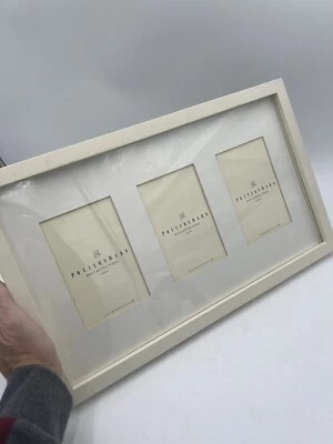 Marco de madera Pottery Barn Kids Gallery Simply blanco 3 ranuras 4x6 11" X 18" Foto 1 de 4