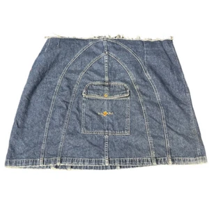 Vintage 90s Y2K Kik Girl Raver Handmade Denim Skirt Size 44 Wide Flare - Picture 1 of 12