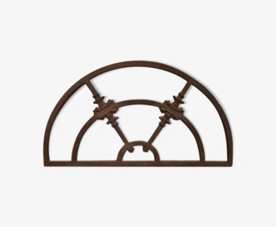 FENETRE DEMIE LUNE  EN FONTE / 96 CMS DE LONG X 52 CMS DE HAUT  - Photo 1/4