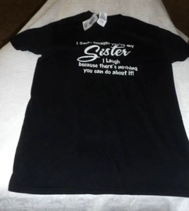 Camiseta TR MCTAGG Negra SISTER 100% Algodón Manga Corta Talla PEQUEÑA Nueva - Imagen 1 de 4
