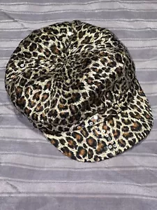 BONGO- Sequin Leopard Baker Cap- Newsboy Hat NWOT - Picture 1 of 2