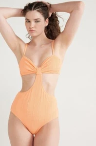 Time And Tru Peach Color Junior M 7-9 Cutout Swimsuit NWT - Picture 1 of 7