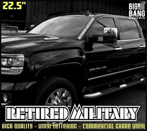 Retired Military Banner Side Vinyl Windshield Sticker Decal Car Truck Window USA - Picture 1 of 4