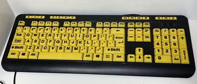 Adesso Easy View Keyboard Luminous Large Print Yellow Keys AKB-132UY Wired USB - Image 1 of 4