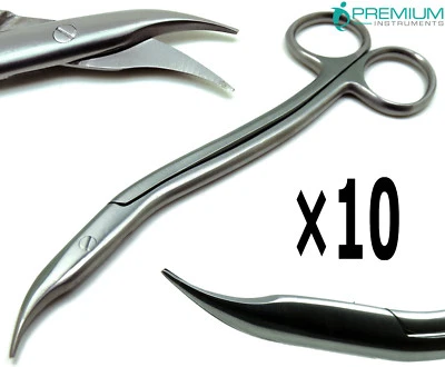 10 Piezas Tijeras de Salud en Forma de S 6" Punta Curvada 1.5" Instrumentos Médicos Quirúrgicos Foto 1 de 4