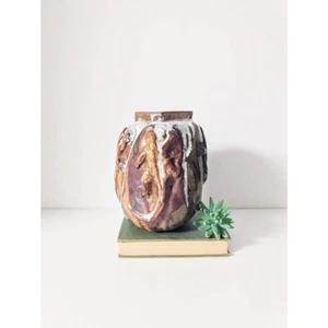 Sculptural Lizard Folk Art Pottery Vase Brutalist Naive Handmade Free Form - Picture 1 of 10