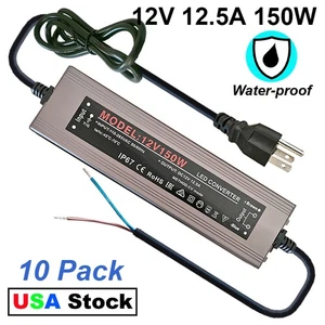 Outdoor 120 to 12V Transformer 110 to 12 Volt Converter Led Power Supply Adapter - Picture 1 of 9