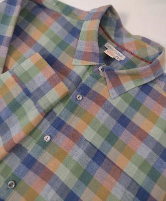 Carbon2Cobalt Medium Check Multicolor Button Up Long Sleeve Cotton Flannel Feel - Image 1 of 4