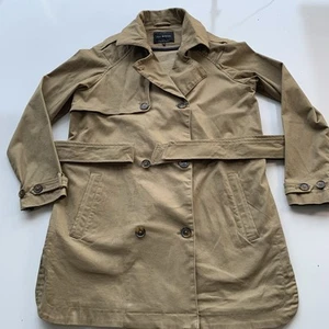 Gabardina corta Lucky Brand Chaquetón para mujer XS marrón tostado botón delantero con cinturón - Imagen 1 de 12