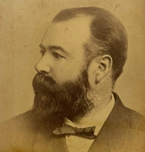 Antique Cabinet Card Photograph Handsome Man Beard Mid Age J. West Bradford PA - Picture 1 of 3