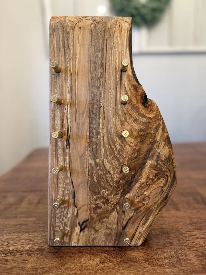 Suporte de exibição de faca de bordo rachado ou montado na parede. Gravação a laser disponível.  - Imagem 1 de 4