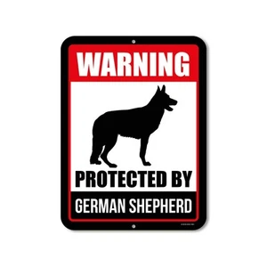 Beware Of Dog Sign Warning Protected By German Shepherd 9 X 12 Inch Beware Of Do - Picture 1 of 6