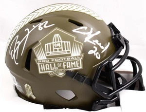 Ed Reed Ray Lewis Signed HOF Salute to Service Speed Mini Helmet-Beckett W Holo - Picture 1 of 4