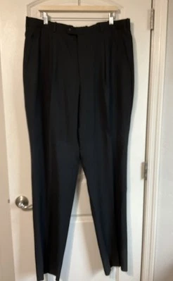 Pantalones de vestir Roma Milano negros a rayas 40R para hombre sin dobladillo pantalones nuevos con etiquetas Foto 1 de 4