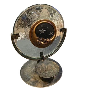 Mondgesicht und Sterne Metall & dickes Glas Windlicht Eisen Wandleuchter himmlisch 7,5" - Bild 1 von 14