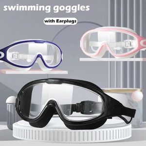Adult Swimming Goggles HD Anti-Fog Waterproof Large Frame Men-Women Electroplate - Picture 1 of 18