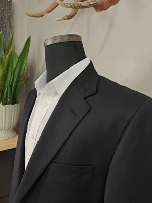 🇺🇲 Hickey Freeman Mens 42L Midnight Blue Two Button Wool Blazer  - Image 1 of 4