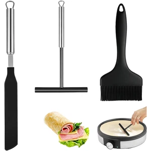 NonStick 3 Piece Crepe Spatula and Distributor Set with Silicone Handles - Picture 1 of 2