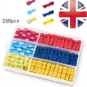 240PCS Insulated T-Taps Quick Splice Spade Terminals Kit Wire Crimp Connectors - Picture 1 of 8